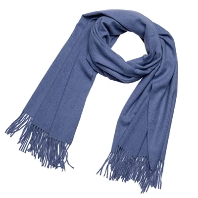 Imagen de DonDon Bufanda mujer invierno grande Chal Estola Cálido y suave 200 x 70 cm Azul
