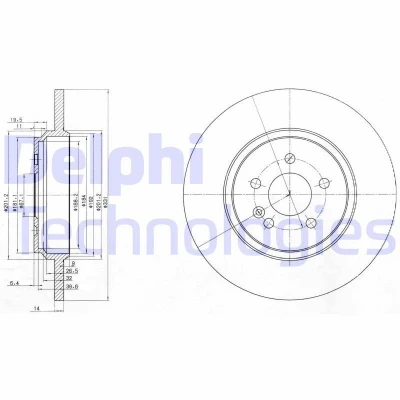 Imagen de DELPHI BG3728 Disco de freno 331 14 5 macizo aceitado sin procesar cojinete rueda, anillo sensor ABS MERCEDES BENZ: Clase ML