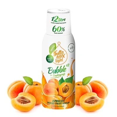 Imagen de Light Bajo en carbohidratos Jarabe de fitness FruttaMax Azúcar Cero con Stevia 50 60% Contenido Fruta 500ml (Albaricoque Light)