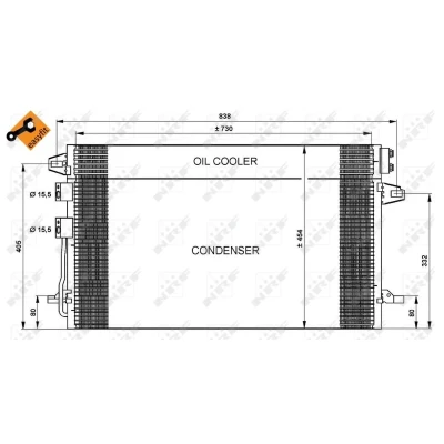 Imagen de NRF EASY FIT 35617 Condensador con junta anular 15,5 Aluminio 730 CHRYSLER: Voyager 4, Grand IV