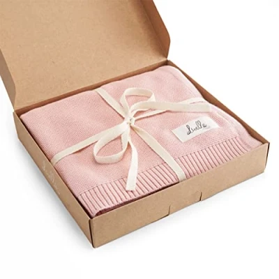 Imagen de Livella Manta para bebés 100% algodón orgánico, de Punto Primera Calidad, Suave y Transpirable, Ideal la Delicada Piel del bebé, con certificación Oeko Tex 100 Gots