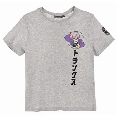 Imagen de Dragon Ball Z DBZ Trunks Camiseta de hijo Vegeta y Bulma (12 años), color gris jaspeado,