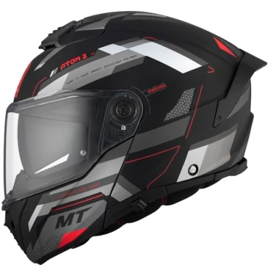 Imagen de MT Helmets Casco Modular Atom 2 Bast D5 Mate 22.06 con Gafas Solar Unisex Homologacion P/J (L 59/60)
