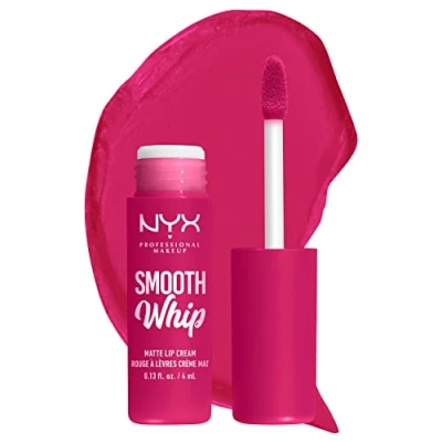 Imagen de NYX Professional Makeup Smooth Whip Matte Lip Cream, Labial Líquido Cremoso, con Manteca de Karité y Cacao, Acabado Mate, Tono: Bday Frosting