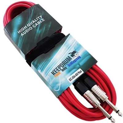 Imagen de keepdrum GC 004 RD Cable de 6 m para instrumentos guitarra (clavija jack 6,3 mm), color rojo