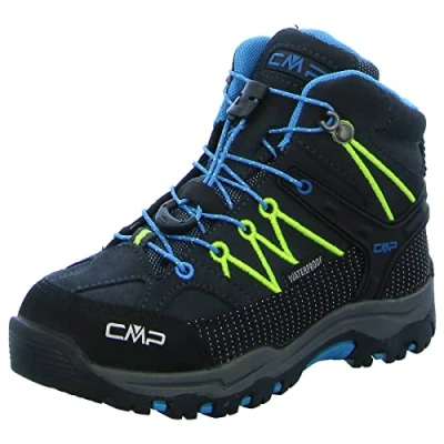 Imagen de CMP Rigel MID Trekking WP Unisex Botas de montaña para niños, Talla: 28, Antracite/yellow fluo Piel/tela