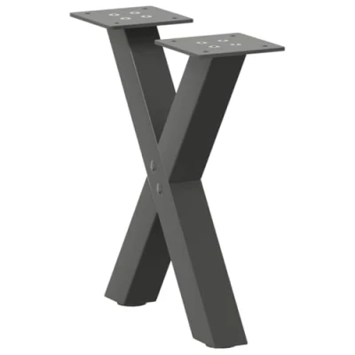Imagen de vidaXL Patas de mesa centro forma X 2uds acero antracita 40x(30 31) cm, pata mesa, metal, mueble, muebles