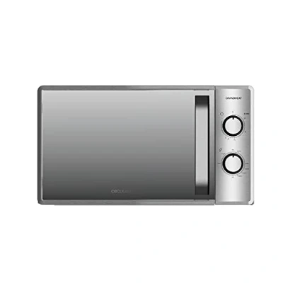 Imagen de Cecotec Microondas de 20 litros con grill Grandheat 3160 Mirror. 700 W, 6 Niveles Potencia, Revestimiento Anti Dirt iTech y Tecnología 3DWave, Modo Descongelación, Temporizador, Puerta espejo