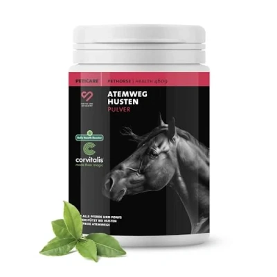 Imagen de Peticare bronquios y Tos remedio para Caballos Apoya vías respiratorias resfriados Expectorante Fórmula a Base de Hierbas Jarabe la en Polvo Libre OGM petHorse Health 4609