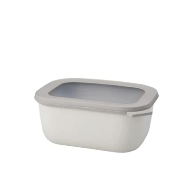 Imagen de Mepal Multi Bowl Cirqula Rectangular Recipientes para Alimentos con Tapa Adecuado como Fiambrera Hermética Frigorífico, Microondas y Congelador Tapers Comida 1500 ml Nordic Black