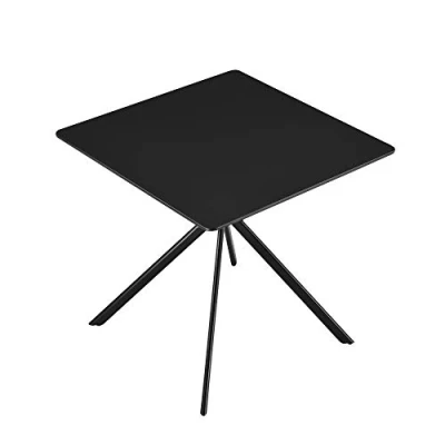 Imagen de [en.casa] Mesa de Comedor Negro 78 x 75 cm Tablero MDF Lacado