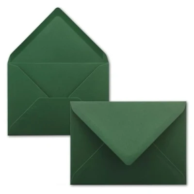 Imagen de 50 sobres, color verde musgo, DIN C6, 114 x 162 mm, con adhesivo húmedo, sin ventana, para tarjetas de felicitación e invitaciones FarbenFroh by GUSTAV NEUSER
