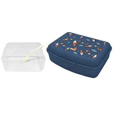 Imagen de NERTHUS FIH 1227 Fiambrera Infantil Dinosaurios, Caja de Almuerzo Ligera y Fácil Limpiar con Divisor Tenedor