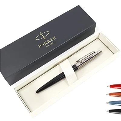 Imagen de Bolígrafo Parker Jotter Bond Street personalizado + caja de regalo Diseñe un realmente único Grabado con láser negro