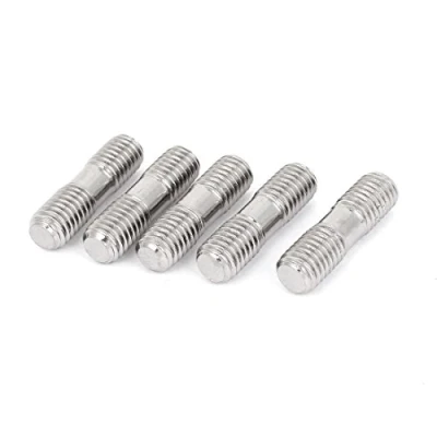 Imagen de sourcing map M8 x 30mm A2 Inoxidable Acero Doble Extremo Roscado Perno Tornillo 5uds.