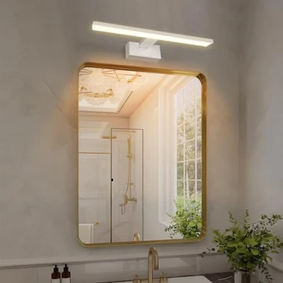 Imagen de Aigostar Lámpara LED de Espejo 40cm 8W 560LM Baño, Amarillo Cálido 4000K Pared IP44 230V Luz Baño Blanco Apliques Baño，2pcs