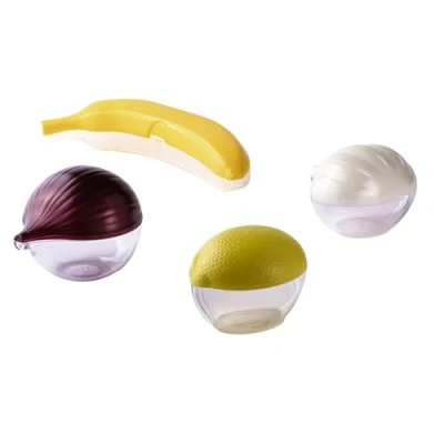 Imagen de Snips, Set 4 Contenedores de Almacenamiento, para Alimentos Limón, Cebolla, Ajo y Plátano, Made in Italy, Bpa Free