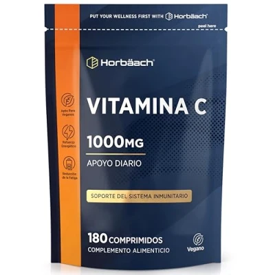 Imagen de Vitamina C 1000 mg 180 Comprimidos Veganos Alternativa a las Cápsulas de Vitaminas por Horbaach
