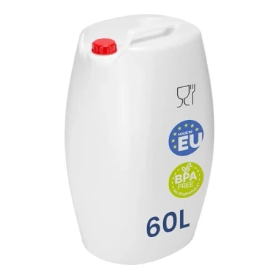 Imagen de Garronda Garrafa Agua sin BPA Bidon 60 litros Seguro para Alimentos Depósito de Camping Accesorios Garrafas Deposito Camper Blanco GD 0082