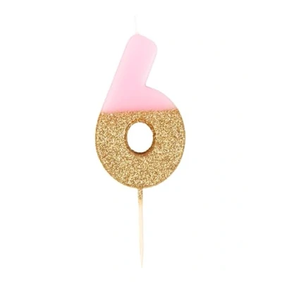 Imagen de Talking Tables We Heart Birthdays Glitter Number Candle 6
