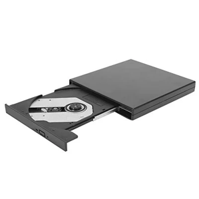 Imagen de VBESTLIFE Unidad óptica Externa, USB 2.0, de Alta Velocidad, portátil, grabadora DVD, para computadora Plug and Play(Negro)