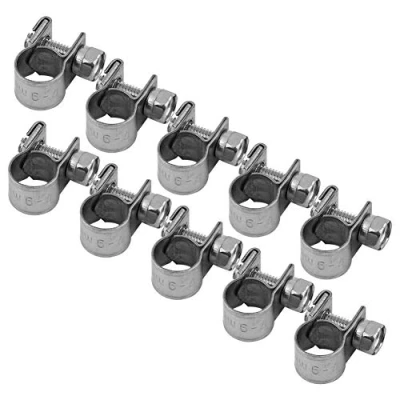 Imagen de Juego De 10 Abrazaderas Manguera Acero Inoxidable Alta Resistencia Con Perno En T 6 Mm A 20 Tamaño Opcional Para Fontanería., 7 9Mm