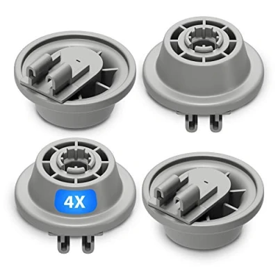 Imagen de VIOKS Juego de 4 ruedas cesta para lavavajillas Bosch 00611475 Siemens 611475 Küppersbusch 436718 con soporte inferior