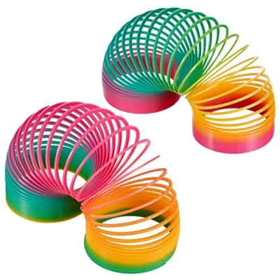 Imagen de THE TWIDDLERS 2 Grandes Muelles Gigantes (Slinky) de Colores Vibrantes Regalos Cumpleaños y Recompensas para Niños/Premios Clase/Relleno Piñata