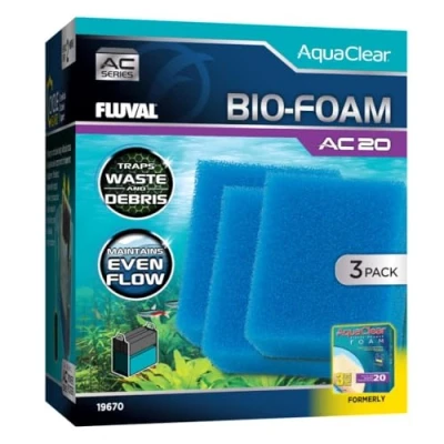 Imagen de Fluval Bio Foam Azul para Filtro Mochila Acuario AquaClear AC20, 3 pc