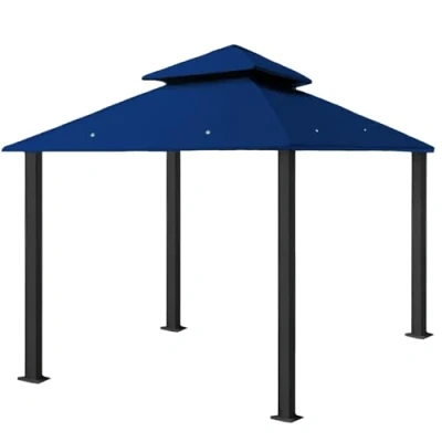 Imagen de freigarten.de Techo de repuesto para carpa 3 x m, color arena, antiguo, resistente al agua, material: Panamá PCV suave, 370 g/m², extrafuerte, modelo 6 (azul marino)