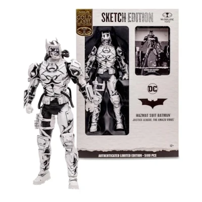 Imagen de Figura Mcfarlane Toys Batman Hazmat Suit Justice League The Amazo Virus Edición Limitada Dc Sketch 18cm