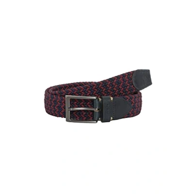 Imagen de Redbridge cinturón elástico para hombre y mujer trenzado unisex, Burdeos azul marino, 110
