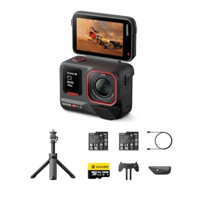 Imagen de Insta360 Ace Pro 2 Paquete Get Set Cámara de acción 8K Impermeable co diseñada con Leica, Sensor 1/1,3&quot;, Dual Chip IA, excelente en Baja luz, Audio Superior, Pantalla abatible