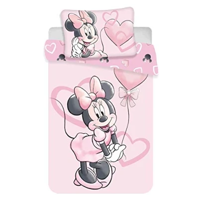Imagen de Juego de Funda nórdica 100 x 135 cm y Almohada 40 60 Minnie para bebé 2 Piezas