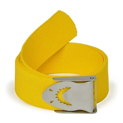 Imagen de Best divers ZI0130S Cinturón para Llevar plomos subb, Hebilla Inoxidable de tiburón, Adultos Unisex, Color Amarillo, Talla única