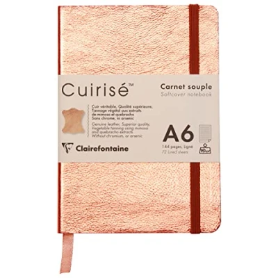 Imagen de Clairefontaine Un cuaderno suave cuirisé, color cobre 10,5x14,8 cm