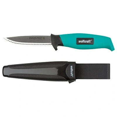 Imagen de wolfcraft Cuchillo de exterior con estuche I 4086000 para aficiones, manualidades y acampada