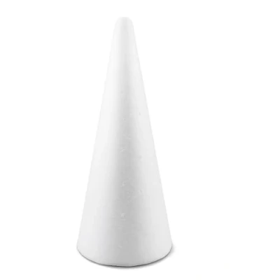 Imagen de Netuno 5 conos de espuma poliestireno, 20 cm, color blanco, para manualidades, modelado, proyectos arte