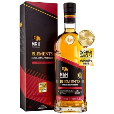 Imagen de M&amp;H ELEMENTS Sherry Cask Single Malt Whisky 46% Vol. 0,7l in Giftbox