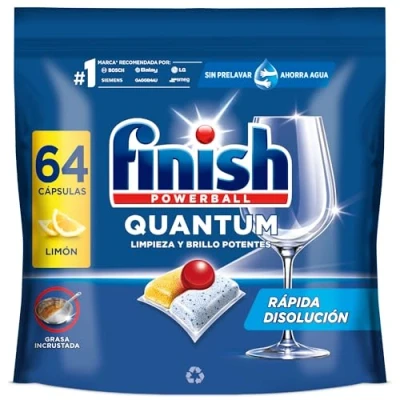 Imagen de Finish Powerball Quantum All in 1 pastillas para el lavavajillas Limón, 64