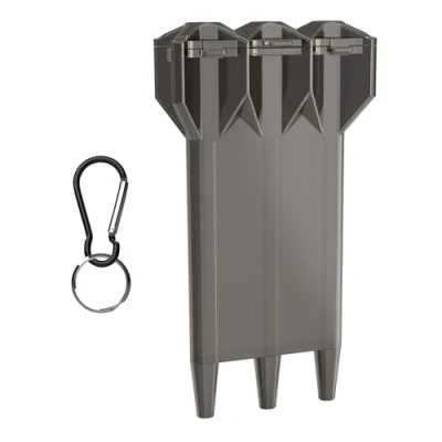 Imagen de kwmobile Funda para Dardos 3en1 Carcasa Protectora de plástico Duro Guardar 3X dardo Estuche Protector en Negro/Transparente