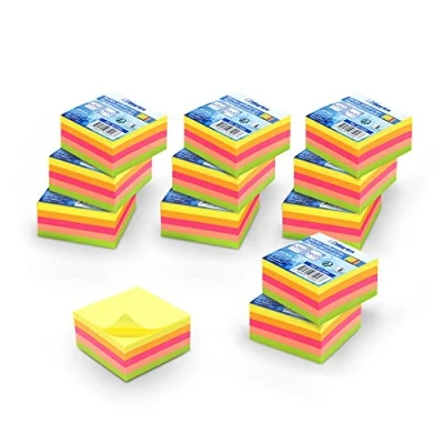 Imagen de WAYTEX 3000 Notas adhesivas reposicionables multicolor neón 12 mini bloques 250 hojas 5cm x