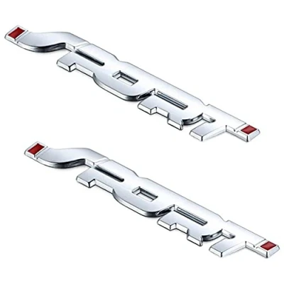 Imagen de Danlai 2pcs Metal Car Sport Etiqueta Engomada, 3D Premium Coche Side Tronco Trasero Emblema Logotipo Insignia Calcomanías Plata