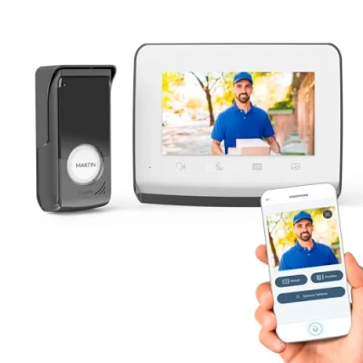 Imagen de somfy 1871229 Videoportero V350 Connect Intercomunicador conectado Pantalla de 7 pulgadas Visión nocturna Gestión remota visitas a través la app Protect Controla hasta 5 equipos