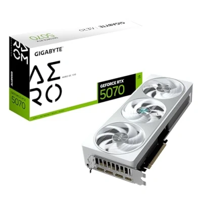 Imagen de Gigabyte GeForce RTX 5070 Aero OC 12G Tarjeta Gráfica 12GB GDDR7, 192 bits, PCI E 5.0, 2625 MHz Core Clock, 3 x DP 2.1a, 1 HDMI 2.1b, NVIDIA DLSS 4, GV N5070AERO 12GD