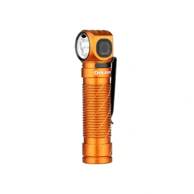 Imagen de OLIGHT Linterna Perun 3 de 3.000 lúmenes, 5 modos, LED blanco y rojo, cinta elástica cabeza (Naranja)