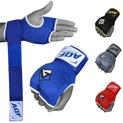 Imagen de AQF Vendas Boxeo, Guantes Interiores Muñeca Elasticas Tape Vendaje 100cm Largo, De Boxeo Mano Wraps 2 Dedos para Muay Thai, Taekwondo &amp; MMA (Rojo, S)