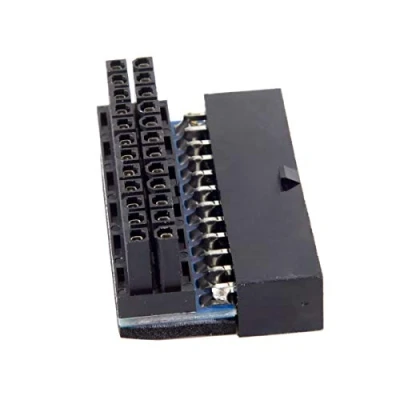 Imagen de cablecc ATX Adaptador de corriente 24 pines hembra a macho 90 grados, placa base para computadora escritorio