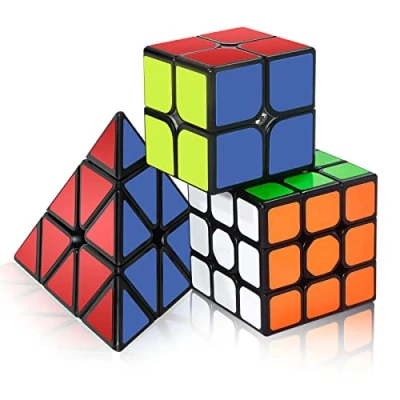 Imagen de ROXENDA Cubos de Velocidad, Original Speed Cube Set 2x2 3x3 Pyramid ​​Cube, Fácil Rotación &amp; Juego Suave para Principiantes y Profesionales (Classical)