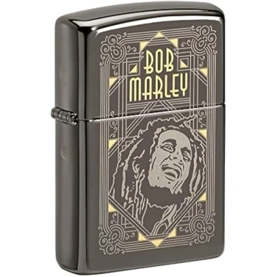 Imagen de ZIPPO Bob Marley Design, Laser Two Tone Black Ice® Mechero, rellenable, en una Caja de Regalo